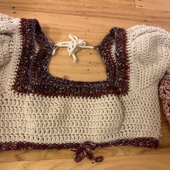 Hand Knit One of a Kind Bolero Cropped Sweater - Picture 3 of 5